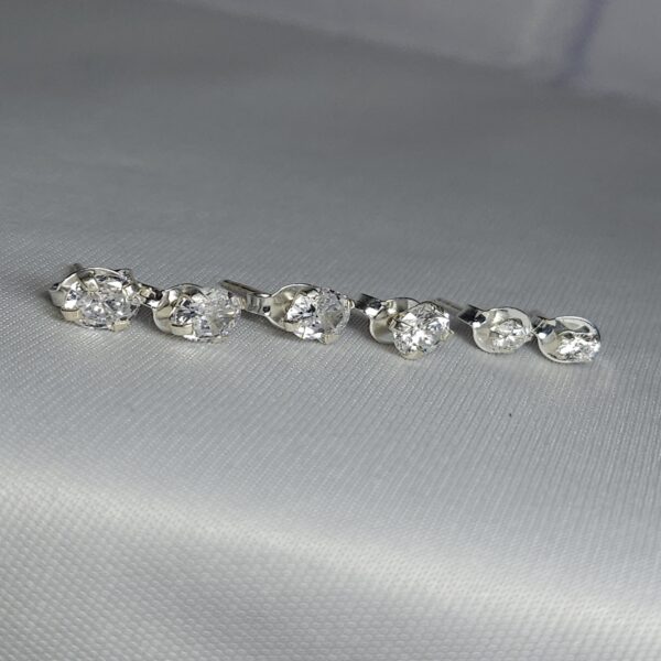 Trio de Brincos Ponto de Luz com Zircônia Cristal (3mm, 4mm, 5mm)