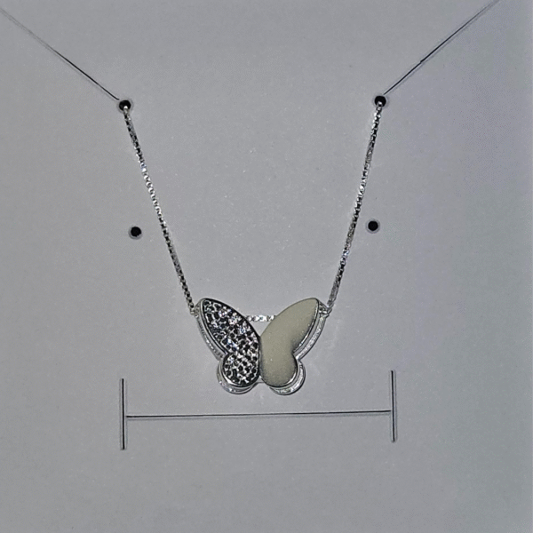 Colar Pingente Borboleta Cristalizada - Imagem 2